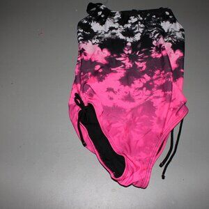 Black & Pink & White1 Pcs Justice Swimsuit Suit Size 12